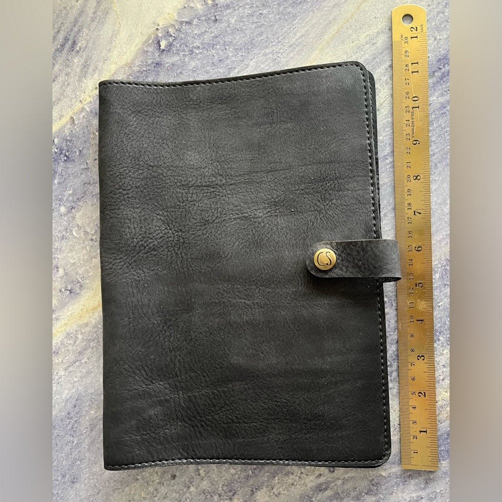 New Chic Sparrow B5 Composition TN Folio Creme Black Beauty Leather Cover - Picture 2 of 4
